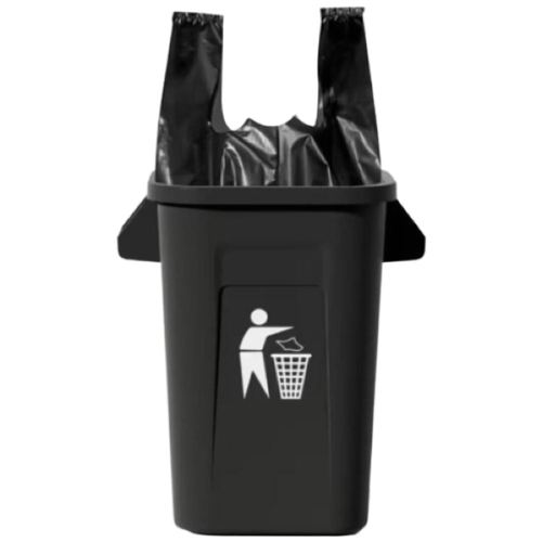 기세온 손잡이 비닐봉투 배달 마트 시장 다용도 검정 쓰레기 봉투, 100개, 25L