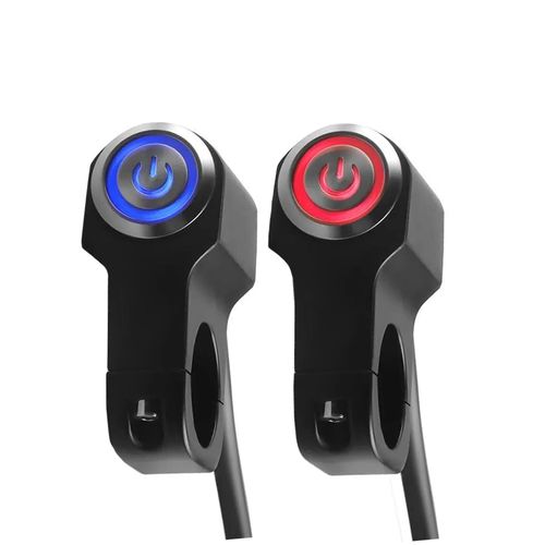 셀렉트템 오토바이 LED 안개등 방수 온오프스위치, 2개, 레드푸쉬락