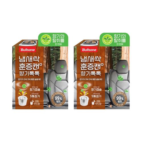 불스원 냄새싹 훈증캔 플러스 향기톡톡 차량용 탈취제 센트우드향