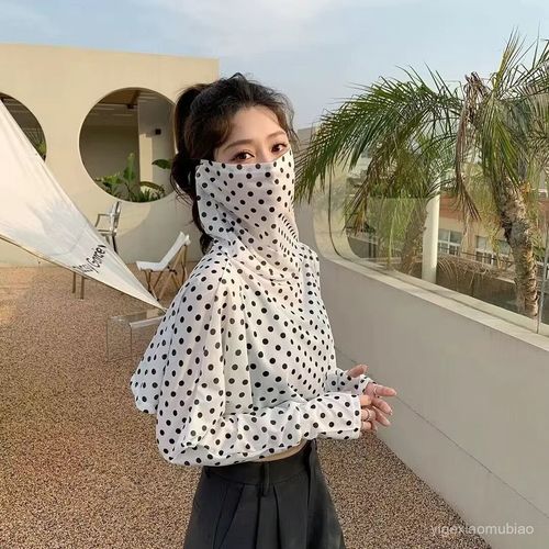 여름, 스트라이프, 드라이빙, 자외선 차단 케이프, 여, 망토, 긴팔, 라이딩 마스크, 페이스 케이프, 올인원 쇼트, 래시가드