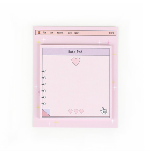 귀여운 메모지 예쁜 포스트잇 핑크하트 윈도우 스티키 메모잇