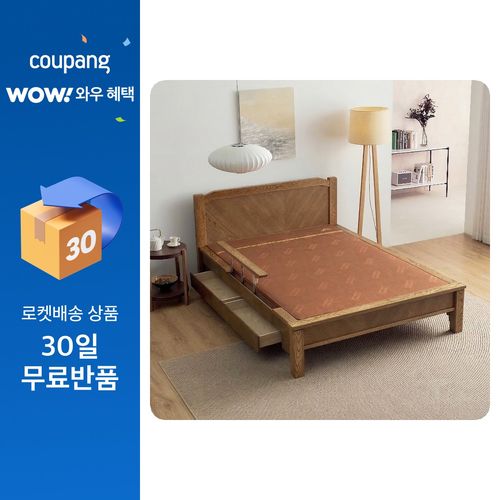 동서가구 황토숯볼 리암 낙상방지 원목 흙침대 Q DF928265, 브라운, 퀸
