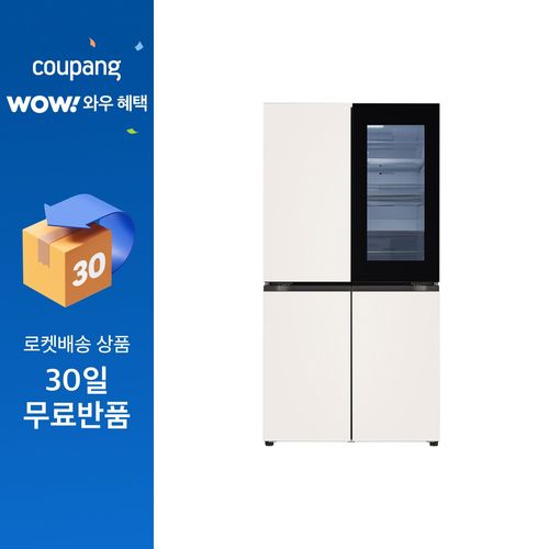 LG전자 디오스 AI 오브제컬렉션 870L 상냉장 하냉동 노크온 프리스탠딩 4도어 냉장고 방문설치, 베이지, 베이지, 베이지, 베이지, T876MEE312