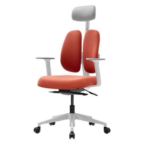 듀오백 골드 사무용 컴퓨터 책상 의자 D2500G-DASW, 레드, 682 x 600 x 1145~1251 mm