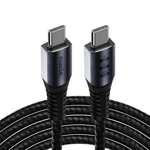 뉴클 C타입-C타입 USB4 8K 썬더볼트4 호환 240W 40Gbps 고속충전 데이터 케이블, 혼합색상, 1개, 2m