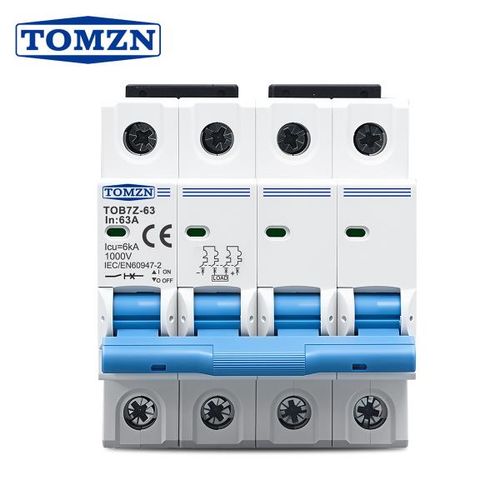 TOMZN 4P DC MCB 1000V 직류 미니 회로 차단기 3A 6A 10A 16A 20A 32A 40A 50A 63A 광 발전 시스템용