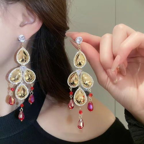 BLOWFISHFUGU 라인 귀걸이 나비빈티지 드롭 귀걸이 패션 정교하다 반짝이 귀엽다 달콤하다 다색 액세서리
