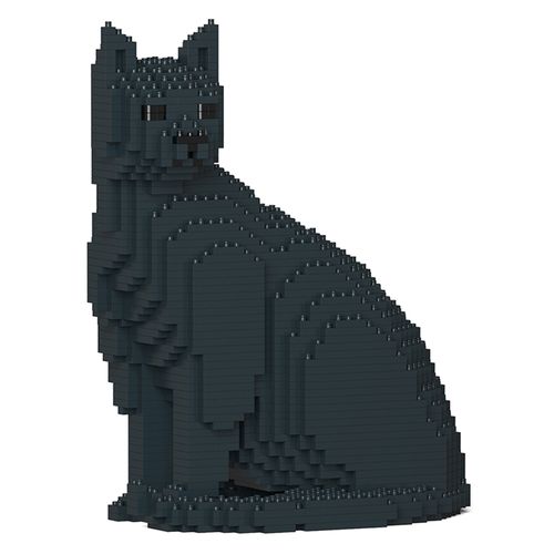 JEKCA 앉은 고양이 블럭 M 대형, 블랙, 1개