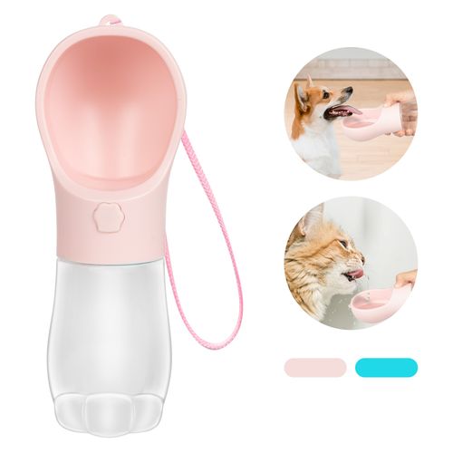 똥똥몰 강아지 물통 물병 휴대용물컵 급수기 애견물통 원터치 550ml 분홍색