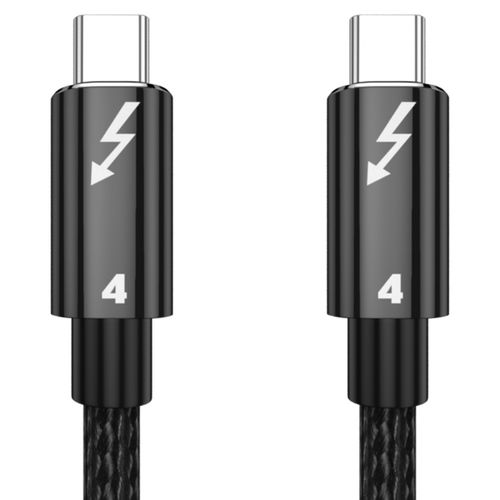 썬더볼트4 케이블 100W 8K60 40Gbps C타입 초고속 데이터전송 Thunderbolt4, 1개, 100cm, 블랙