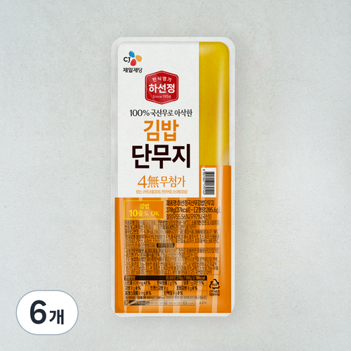 하선정 4무 김밥 단무지, 370g, 6개