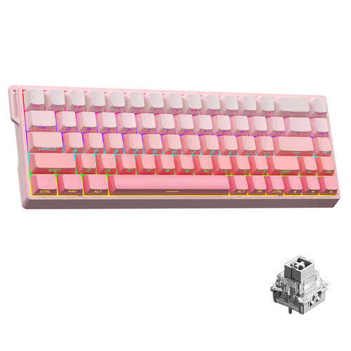 AULA WIN 68HE 시리즈 마그네틱 축 게이밍 키보드 유선, RGB Wired, WIN68 Side engraving pink, 라이트닝 자석축