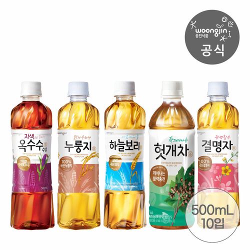 웅진식품 차음료 하늘보리/헛개/누룽지/자색옥수수/결명자 500ml 10펫