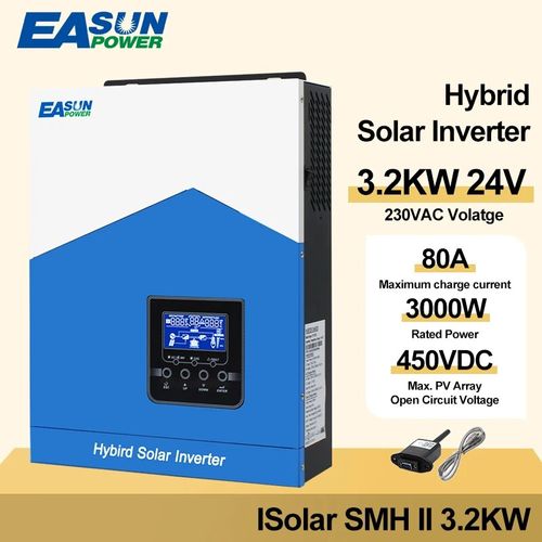 EASUN POWER 태양광 충전 컨트롤러 순수 사인파 하이브리드 인버터 가전 제품 32KA 24V 220V 80A MPPT