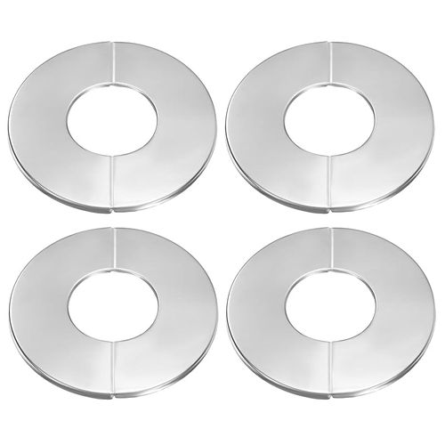 uxcell 월캡 4개 42×100mm(내경×외경) 에어컨 배관 커버 201 스테인리스강제 구멍 메우기 벽 패널 드레인 캡 수도관 수도꼭지 장식용 실버