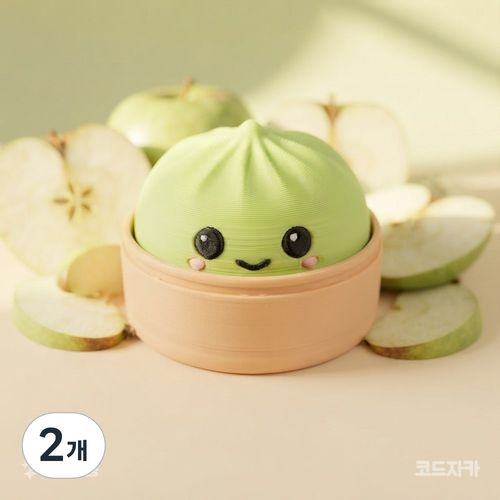 딸깍 귀여운 만두 클리커 키링 5종 색상 데스크테리어, 2개, 애플그린