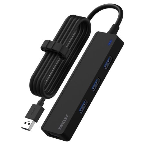 아트뮤 USB A타입 4포트 5Gbps 멀티 허브 1.5m BH110, 1개, 블랙
