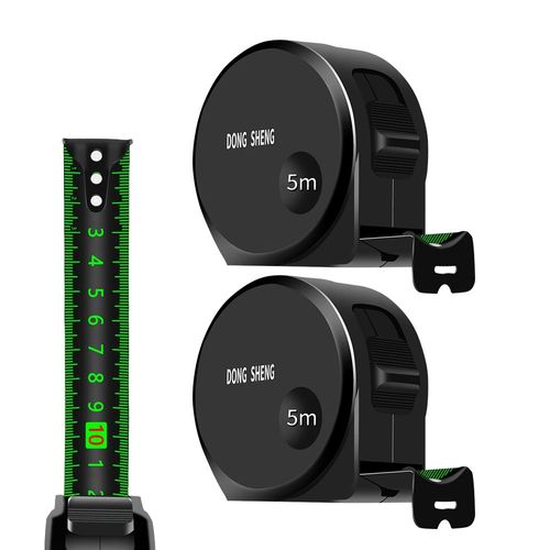 헬로제인 고정밀 탄소강 미끄럼방지 형광 줄자 (19mm x 5m), 2개