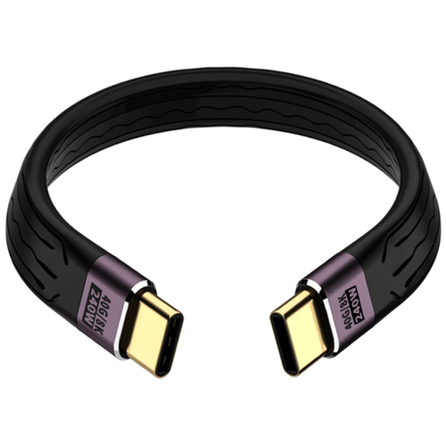 USB 4.0 C타입 외장하드 케이블 13CM 미니 SSD 인클로저 케이블 240W 고속충전 8K 미러링, 1개, 블랙, 13cm
