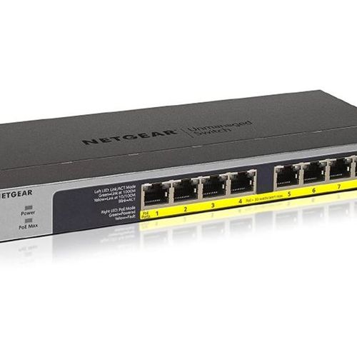 (NETGEAR) 넷기어 GS108LP (스위칭허브/8포트/1000Mbps/PoE+), 단일상품, 1개