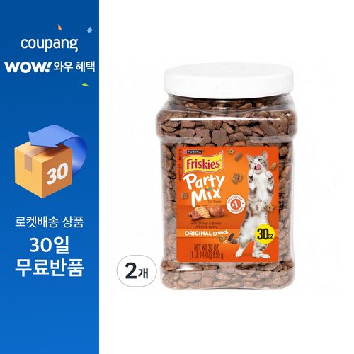프리스키 고양이 퓨리나 파티믹스 오리지날 대용량 스낵 간식, 닭고기, 850g, 2개