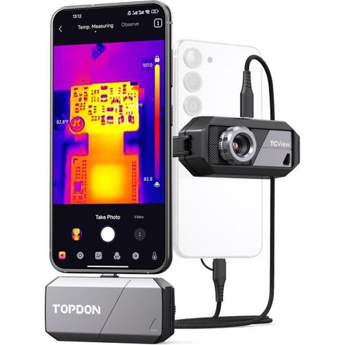 안드 TOPDON TS001 256X192 적외선 해상도 열화상 카메라 9MM 조절 가능한 초점 장착된 단안 이미지 테스트 보고서 1022 TEM 범위