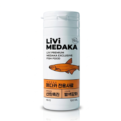리비아쿠아 리비 메다카 사료 산란촉진 물안깨지는 프리미엄 열대어 밥, 1개, 45g