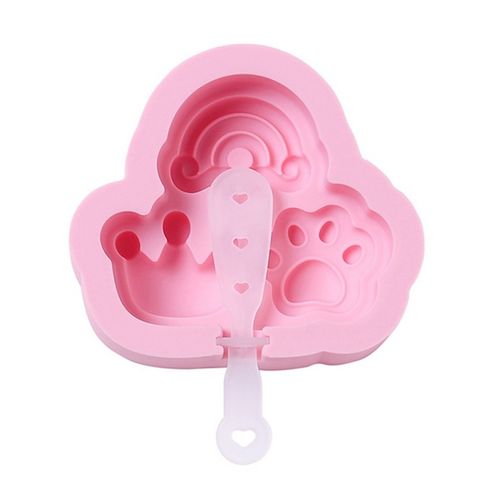 베이킹몰드,스 포 팝 몰드 고양이 발 무지개 왕관 모양 실리콘 스바 몰드(스틱 포함) DIY 스 포 팝 몰드 2색