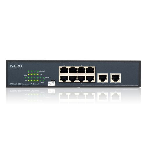 이지넷 NEXT-POE808FP 10/100Mbps 8+2포트 스위치허브, 단일상품, 1개
