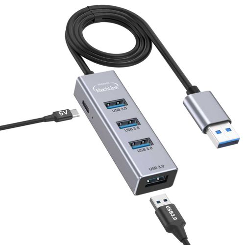 USB3.0 4포트 알루미늄 USB허브 1.2M ML-UH304, 혼합, 1개