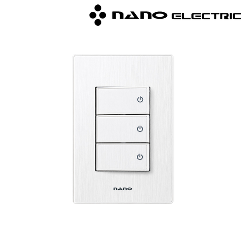 SIMPLE NANO 아트2 화이트 세로결 3구 벽스위치 1개입 전원표시 인테리어 아크릴 배선기구 셀프설치 보호장갑 1개포함