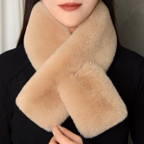에코 퍼 목도리 털 쁘띠 페이크 토끼 숏 머플러