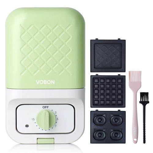 보본 스핀오프 다이얼 샌드위치 와플 크로플 도넛 메이커 VB-SM203G 그린, VB-SM203G