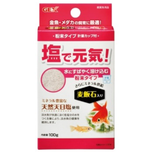 GEX 금붕어, 메다카, 구피 소금 가루형, 100g, 1개