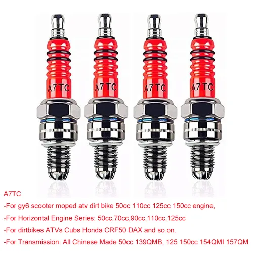 점화 플러그 A7TC 3전극 GY6 50-150CC 4개 ATV 스쿠터 호환