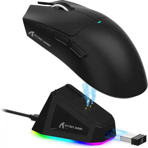 ATTACK SHARK X11 RGB 충전 도크 광학 센서가 포함된 경량 3모드 무선 게임용 마우스 PAW3311 22K DPI PC/M