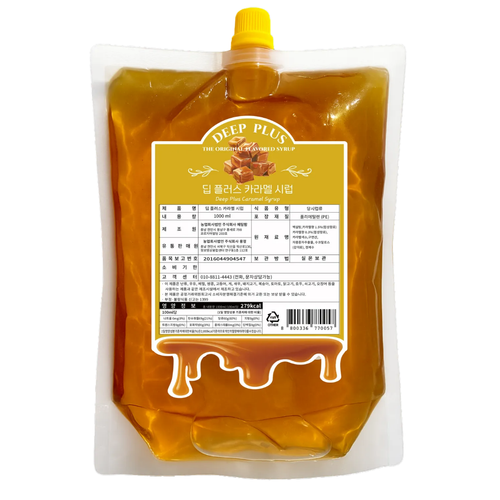 딥 플러스 카라멜 시럽, 1개, 2L