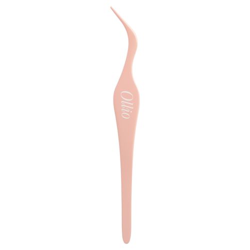 Ollio 노글루 속눈썹 L자 트위저 핀셋, 1개, 분홍색 / 무향