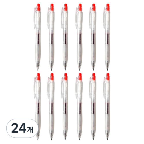 모닝글로리 M7 초저점도펜 0.7mm, 적색, 24개