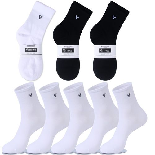 발렌티노크리스티 중목 양말 20켤레 무지 캐쥬얼 면양말