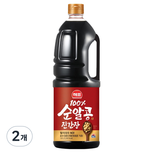 해표 순알콩 진간장, 2개, 1.8L