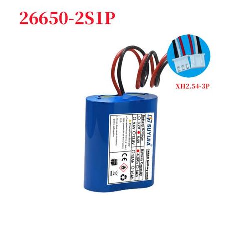 6.4V LiFePO4 배터리 팩 4000mAh 내장 BMS 26650 2S1P 셀 태양광 가로등용 리튬 철 인산염