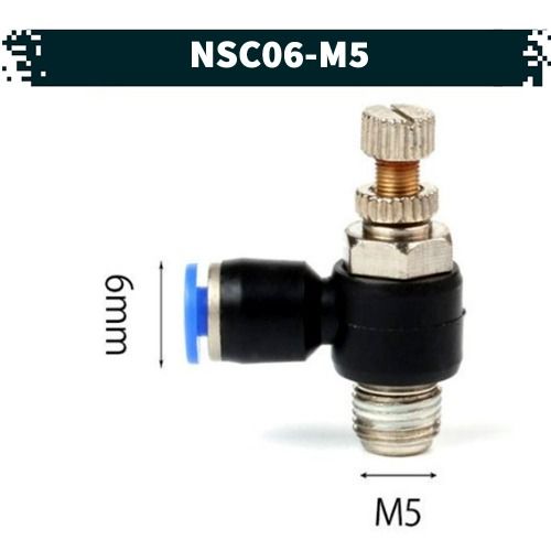 원터치 공압 공기 스피드 조절기 14.NSC-06-M5, 1개