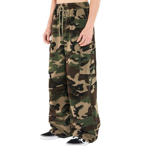 ODDSTUDIO 파라슈트 워싱 와이드 코튼 카고팬츠 - CAMO