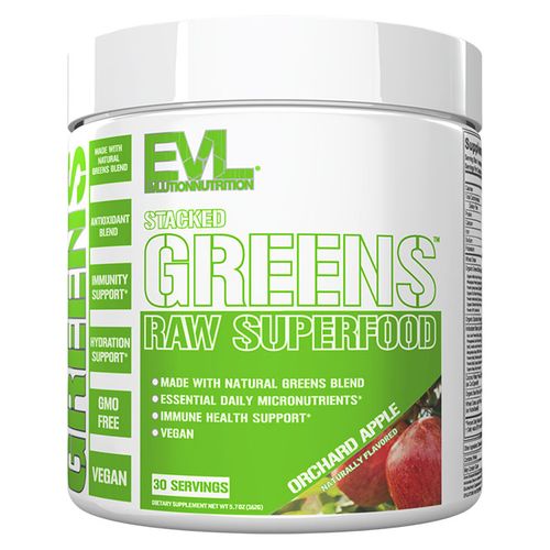 EVLUTIONNUTRITION 스택드 그린 로우 슈퍼푸드 오차드 애플 비건, 1개, 162g