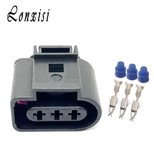 1 세트 3 핀 1J0973723 VW 자동차 방수 커넥터 용 검정색 암 플러그 자동차 3.5 MM 센서 소켓