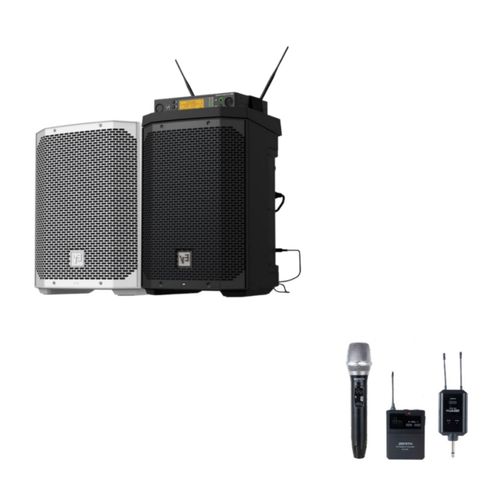 EV EVERSE8 충전식 파워드 스피커 400W 8인치 + 무선마이크 제니스 DW100R세트, 화이트, EVERSE 8