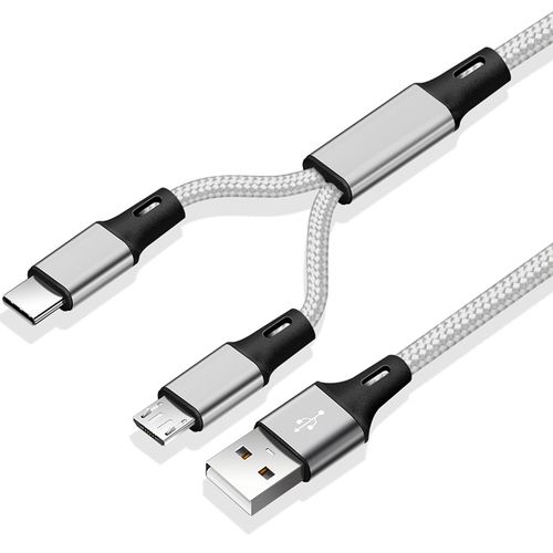 헨센 2in1 C타입 5핀 겸용 충전 케이블 USB, 실버, 1개, 1m