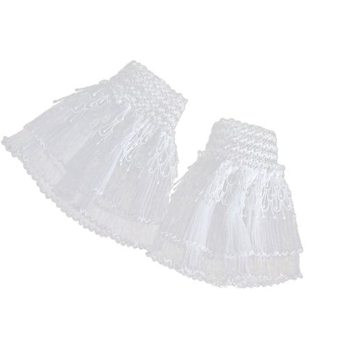 자수 레이스 플라워 암 커버 더블 레이어 손목 커프스 장식 슬리브, 여성 공식 및 캐주얼 의상 업그레이드 지원