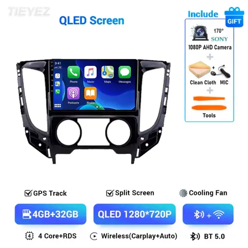 안드로이드 15 카 라디오 카플레이 미쓰비시 파제로 스포츠 3 L200 5 트라이톤 3 2015-2019 GPS 네비게이션